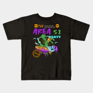 Pizza Party Space Alien DJ Kids T-Shirt